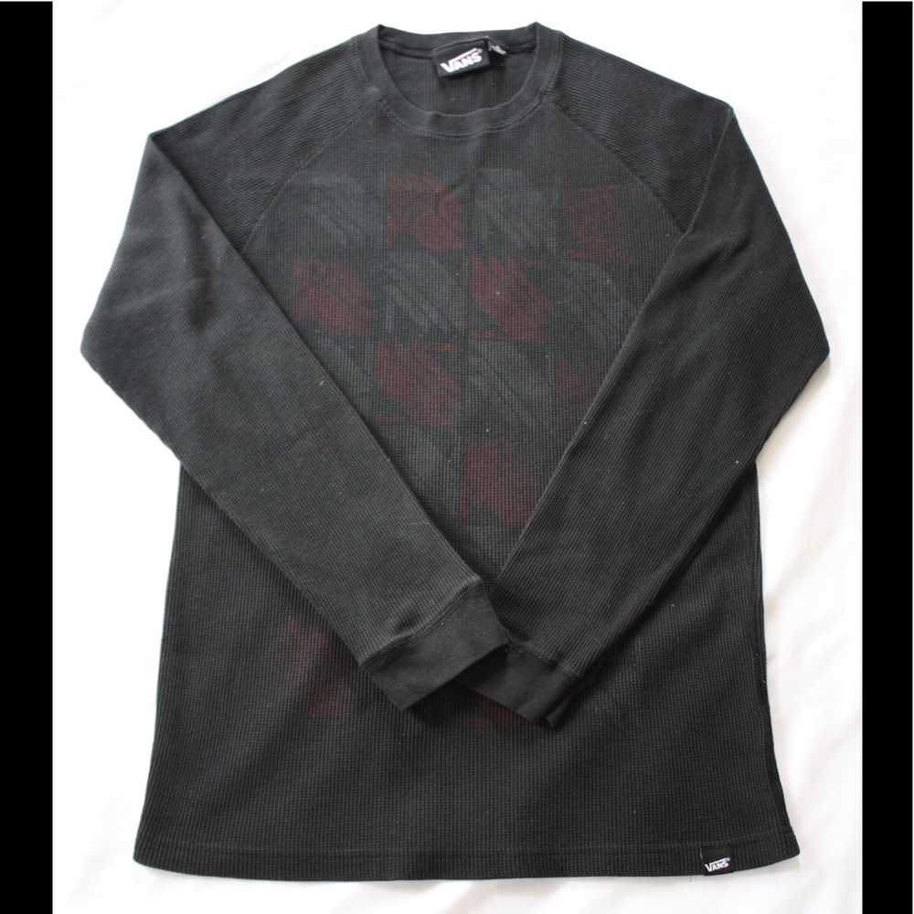 • Vans • Black & Red Geometric Long Sleeve Tee